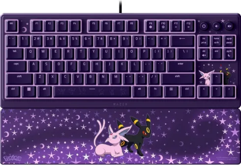 Razer Ornata V3 Tenkeyless Gaming keyboard Wired US Razer Mecha-Membrane Switches Wrist Rest Pokémon Espeon/Umbreon Edition