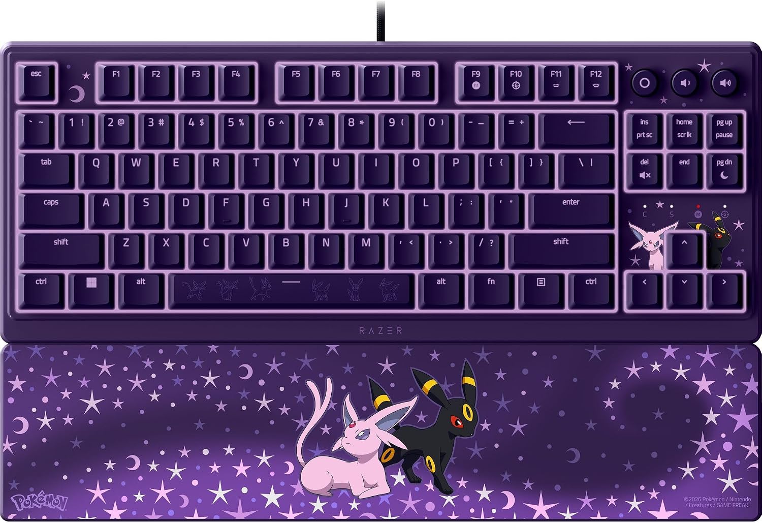 611462-rz03-04882300-ruea-8887910074329-0.webp Razer Ornata V3 Tenkeyless Gaming keyboard Wired US Razer Mecha-Membrane Switches Wrist Rest Pokémon Espeon/Umbreon Edition