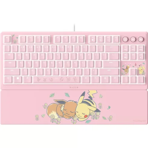Razer Ornata V3 Tenkeyless Gaming keyboard Wired US Razer Mecha-Membrane Switches Wrist Rest Pikachu Eevee Edition