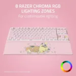 Razer Ornata V3 Tenkeyless Gaming keyboard Wired US Razer Mecha-Membrane Switches Wrist Rest Pikachu Eevee Edition