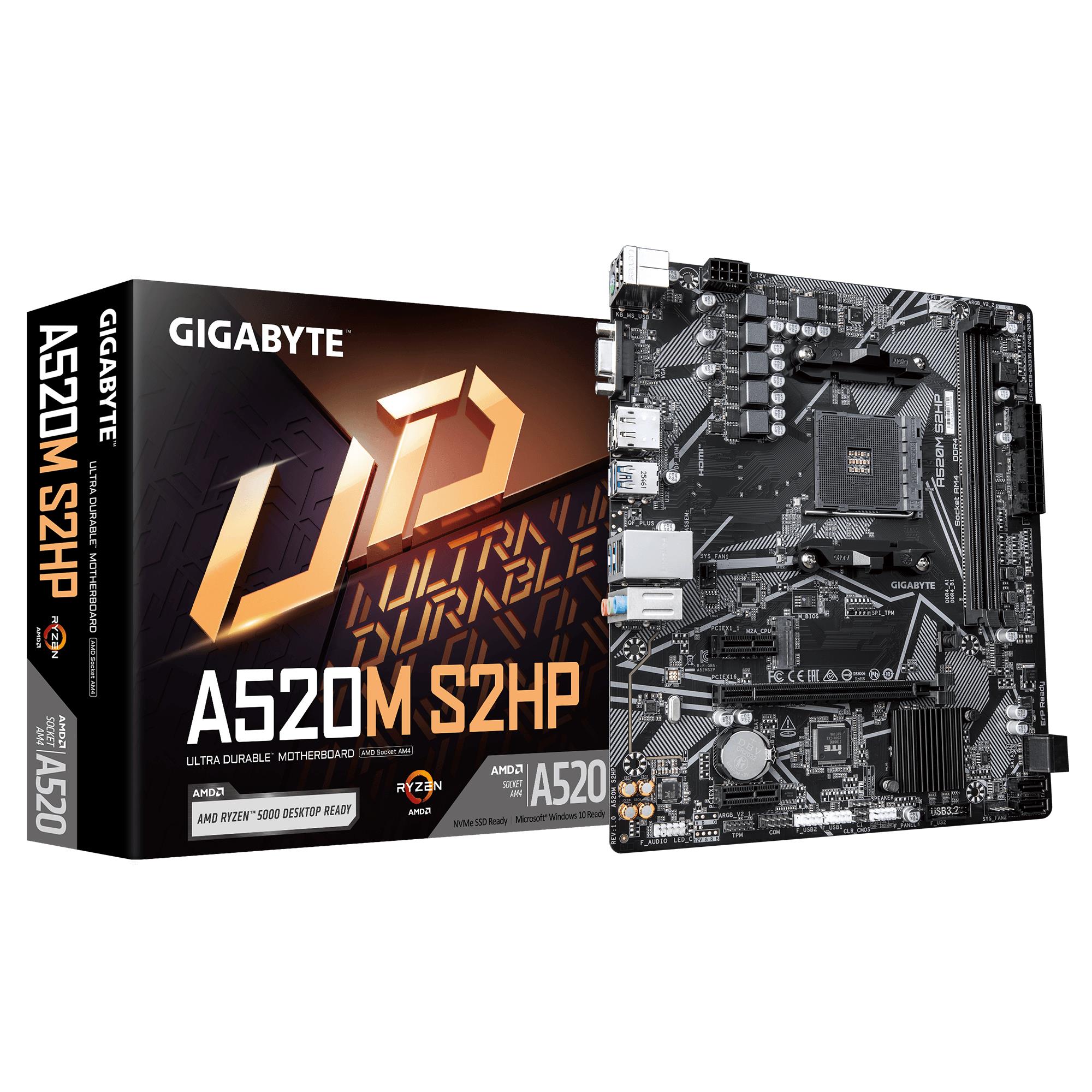 a86e9c02-383f-41d9-8385-d67e68c4a94e Mainboard GIGABYTE AMD A520 Socket AM4 micro ATX RAM DDR4-SDRAM 2xSlots 1xNumber of M.2 (M) slots A520MS2HP1.0