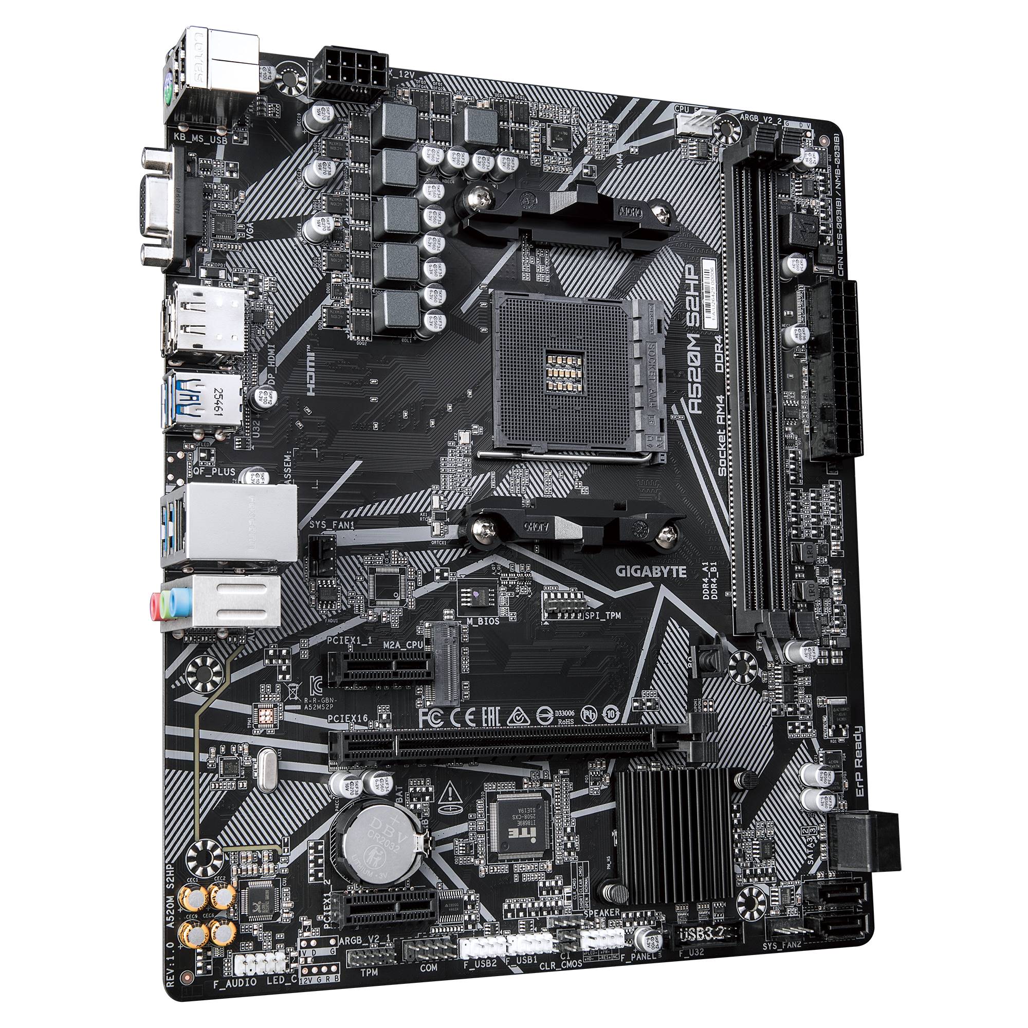 d3f23bd2-016e-42e1-91db-0e80e1ecd705 Mainboard GIGABYTE AMD A520 Socket AM4 micro ATX RAM DDR4-SDRAM 2xSlots 1xNumber of M.2 (M) slots A520MS2HP1.0