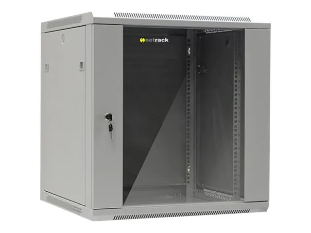 also-019-120-66-021 NETRACK 019-120-66-021 wall/hanging cabinet 19inch 12U/600 mm glass door grey remov. side pan.