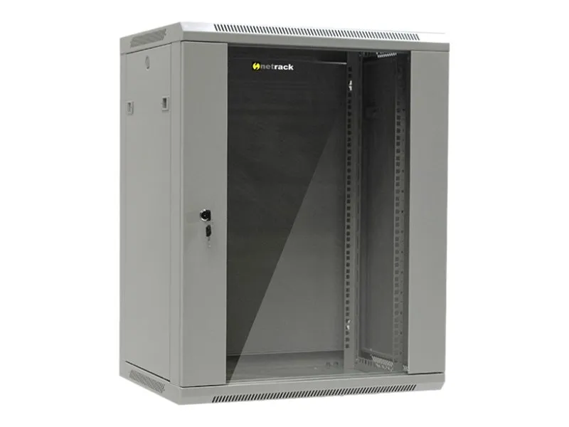 also-019-150-645-021 NETRACK 019-150-645-021 wall/hanging cabinet 19inch 15U/450 mm glass door grey remov. side pan.