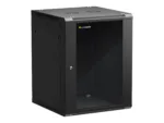 NETRACK 019-150-66-022 wall/hanging cabinet 19inch 15U/600 mm glass door black remov. side pan.