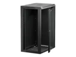 NETRACK 019-180-645-022 wall/hanging cabinet 19inch 18U/450 mm glass door black remov. side pan.