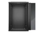 NETRACK 019-180-645-022 wall/hanging cabinet 19inch 18U/450 mm glass door black remov. side pan.