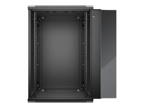 NETRACK 019-180-66-022 wall/hanging cabinet 19inch 18U/600 mm glass door black remov. side pan.
