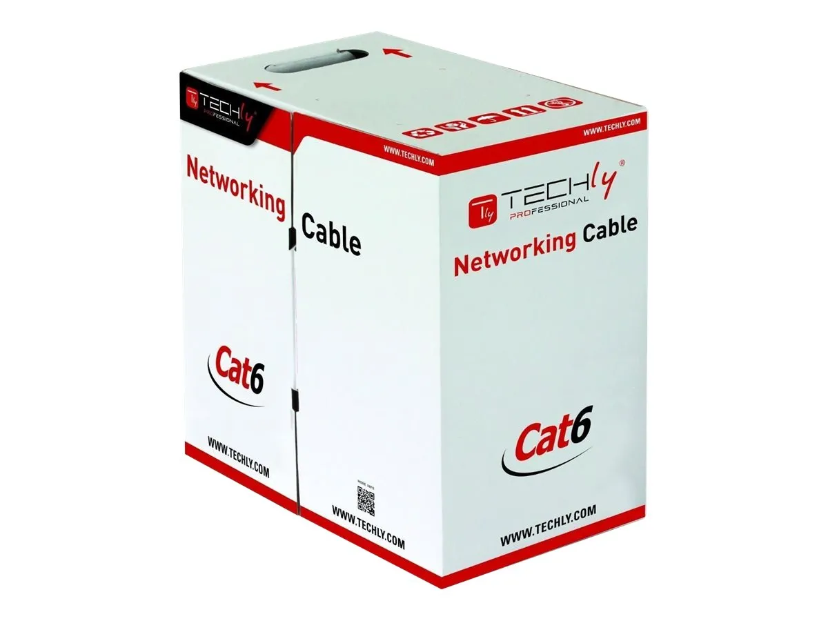 also-022823 TECHLYPRO 022823 UTP Cat6 bulk cable 4×2 solid CCA 305m box gray