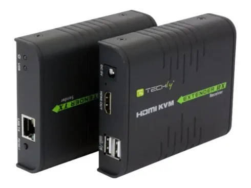 TECHLY 028214 HDMI KVM Extender w/ USB mouse and keyboard by Cat5/5e/6 cable up to 120m