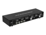 TECHLY 101928 2-port DisplayPort/USB dual-monitor KVM switch 2×1 with audio