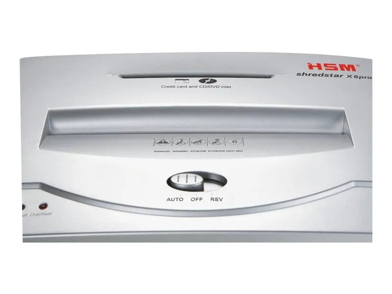 also-1046111 HSM 1046111 HSM Shredstar X6pro – cross cut 2x15mm/ 6 sheets 80 g/ 20 l bin/ P-5