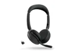 JABRA Evolve2 65 Flex UC Stereo Headset on-ear Bluetooth wireless active noise cancelling USB-C black Optimised for UC