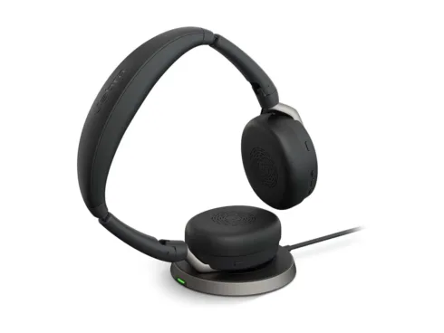 JABRA Evolve2 65 Flex MS Stereo Headset on-ear Bluetooth wireless active noise cancelling USB-A black w/wireless charge pad MS T