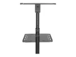 TECHLY Universal Adjustable Trolley for Notebook Projector with Shelf Black