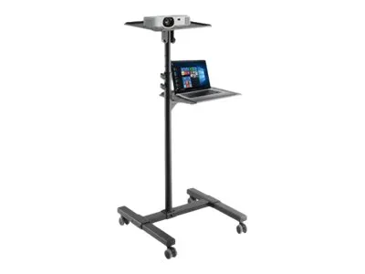 also-362145 TECHLY Universal Adjustable Trolley for Notebook Projector with Shelf Black