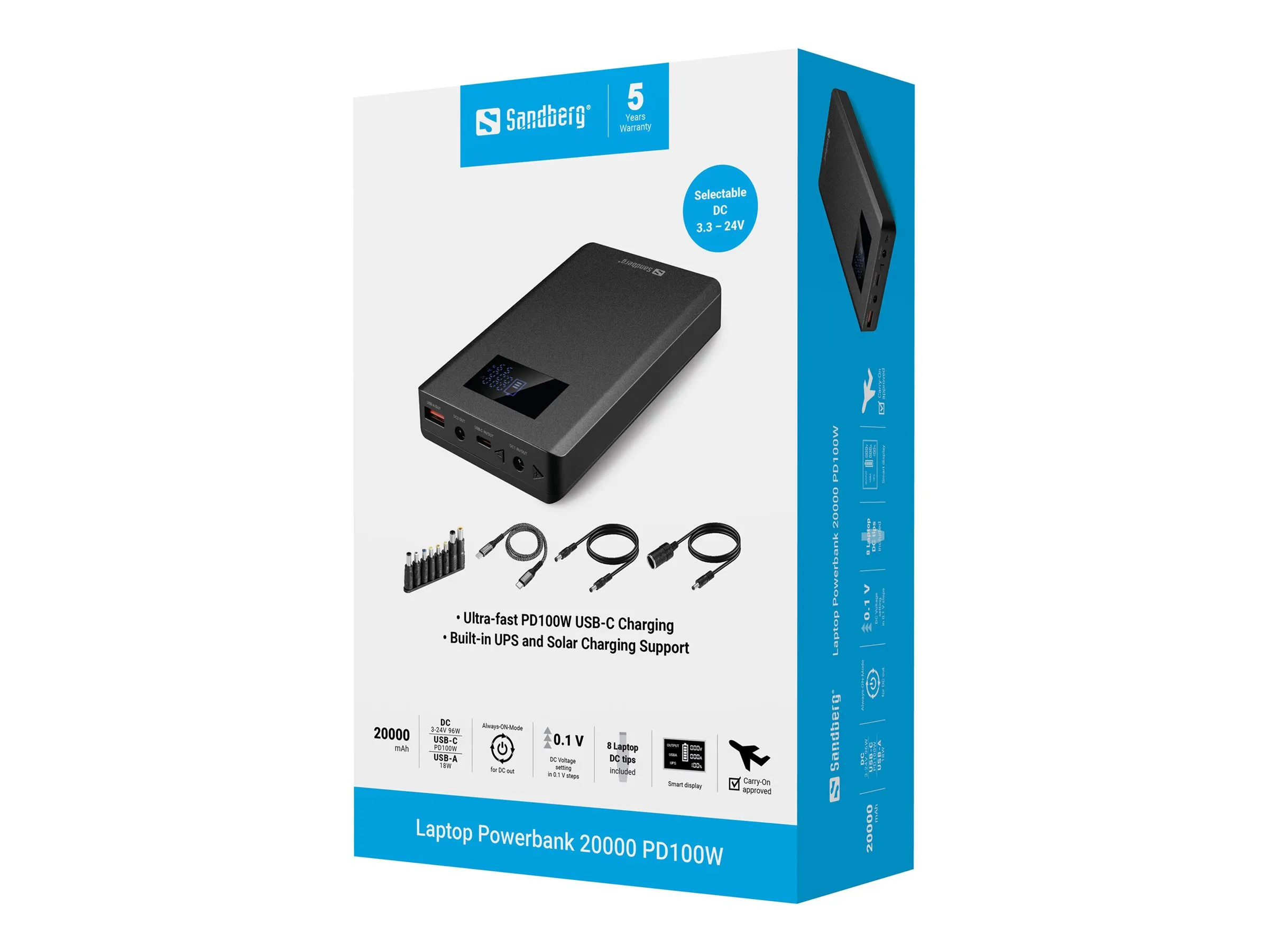 also-421-27 SANDBERG Laptop Powerbank 20000 PD100W