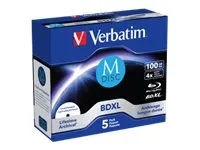 VERBATIM 43834 BluRay M-DISC BD-R Verbatim jewel case 5 100GB 4x Inkjet Printable