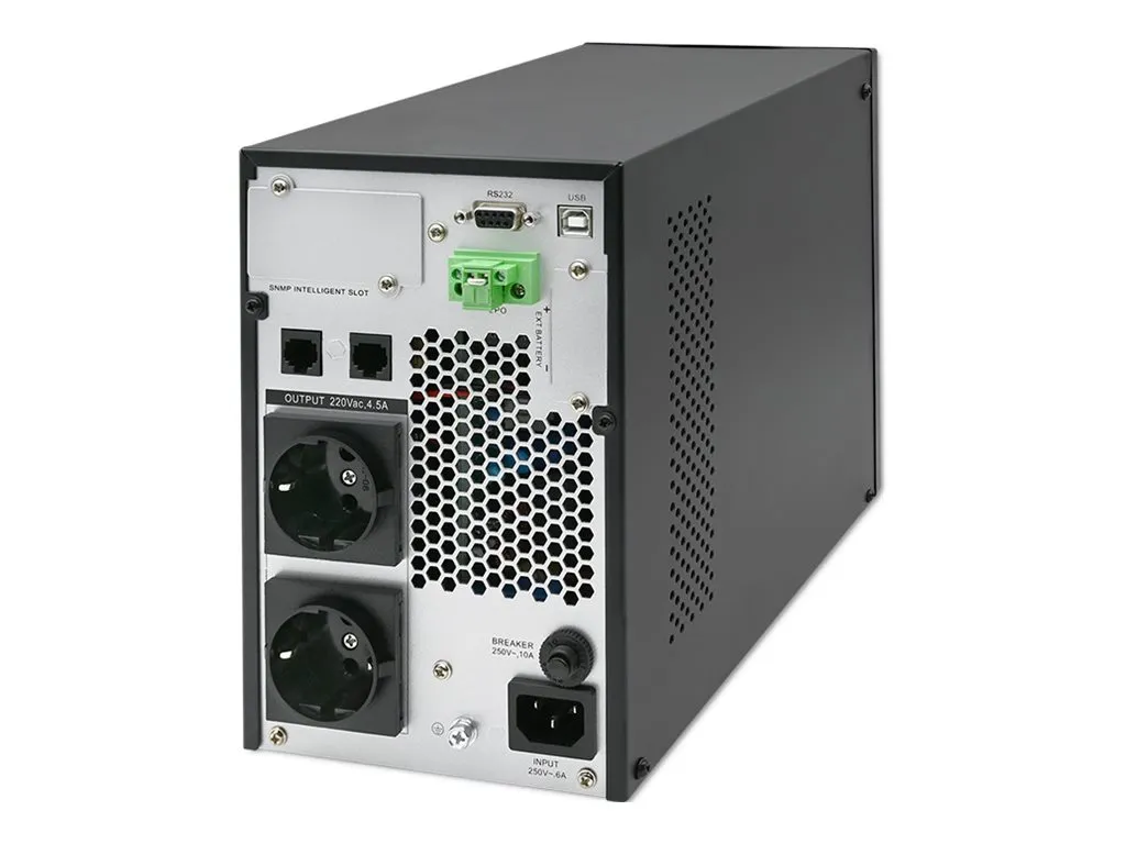 also-52280 QOLTEC 52280 Uninterruptible Power Supply UPS / 1kVA / 1000W / Power factor 1.0 / LCD / EPO / USB / Online