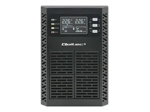 QOLTEC 52281 Uninterruptible Power Supply UPS / 2kVA / 2000W / Power factor 1.0 / LCD / EPO / USB / Online