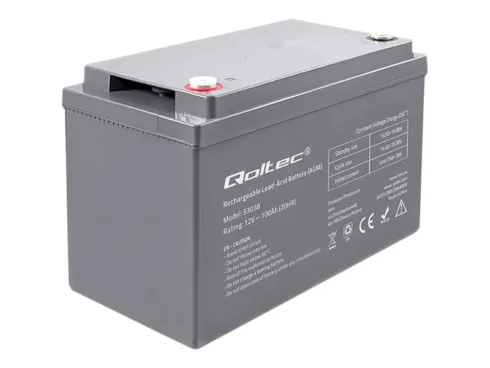 QOLTEC 53038 Battery AGM 12V 100Ah max.30A