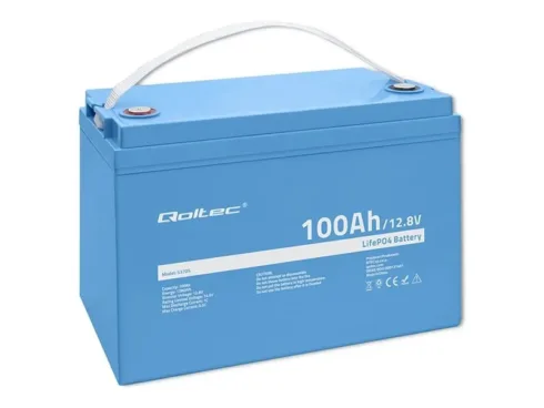 QOLTEC 53705 LiFePO4 lithium iron phosphate battery / 12.8V / 100Ah / 1280Wh / BMS