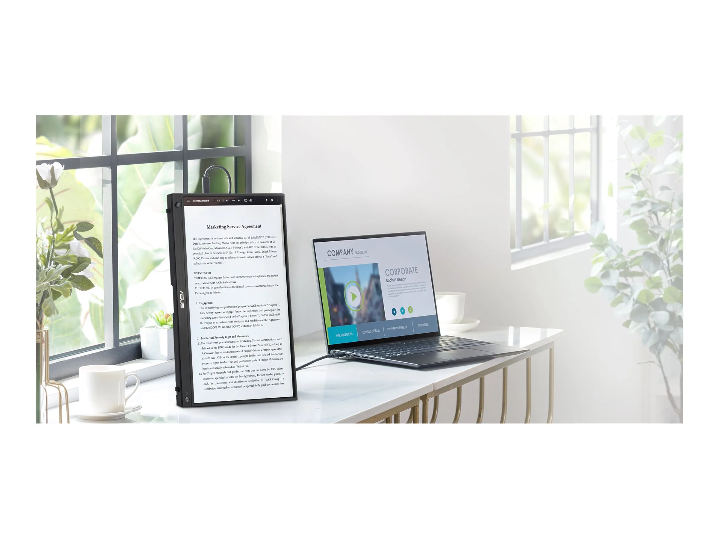 also-90lm04s0-b02170 ASUS ZenScreen Touch MB16AMTR portable monitor 15.6inch IPS FHD WLED 16:9 60Hz 250cd/m2 5ms HDMI USB-C 2x1W Speakers Black+Dark Gray