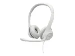 LOGITECH H390 Headset on-ear wired USB-A off-white