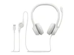 LOGITECH H390 Headset on-ear wired USB-A off-white