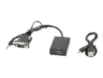 LANBERG AD-0021-BK adapter VGA F + audio 3.5mm -> HDMI F 20cm