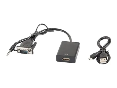 LANBERG AD-0021-BK adapter VGA F + audio 3.5mm -> HDMI F 20cm