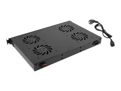 also-ak-1503-b LANBERG AK-1503-B 19inch Fan Unit / Ventilation Panel With LCD 4 Fans + Thermostat 230V