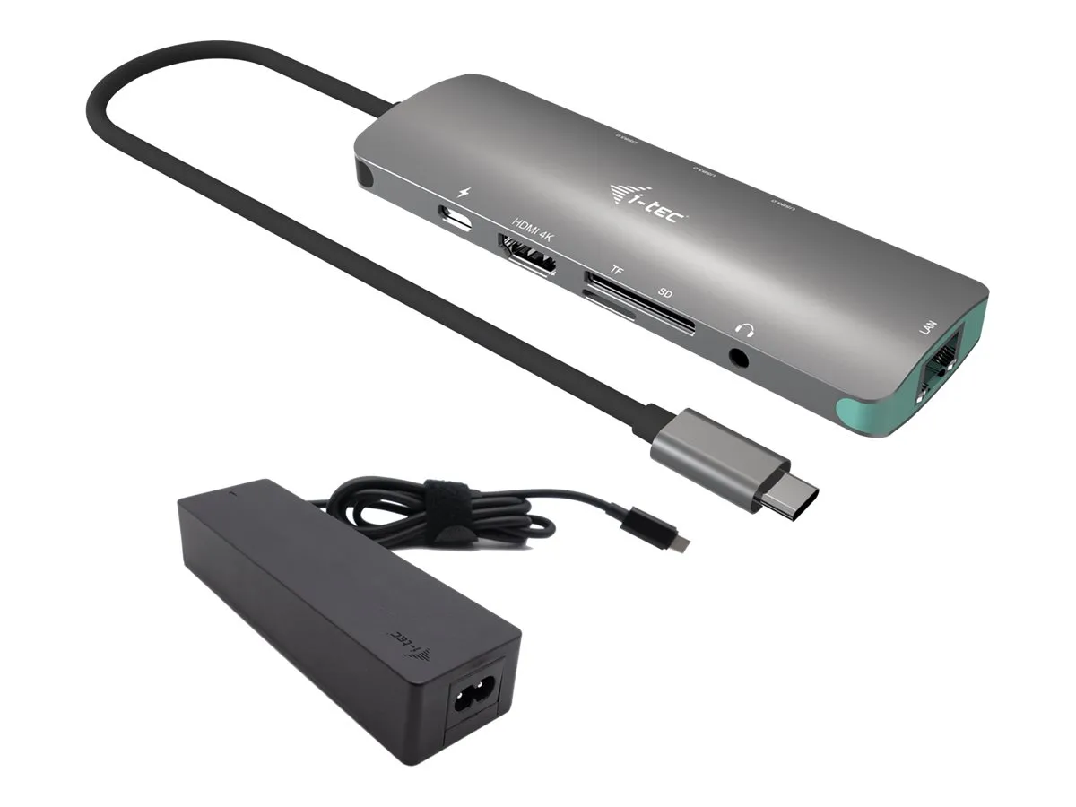 also-c31nanolanpd100 I-TEC USB C Metal Nano Dock 1xHDMI 4K 1xSD + 1xmicroSD Kartenleser 1xGLAN 1xAudio 3x USB 3.0 Port 1x USB-C PD + Charger 100W