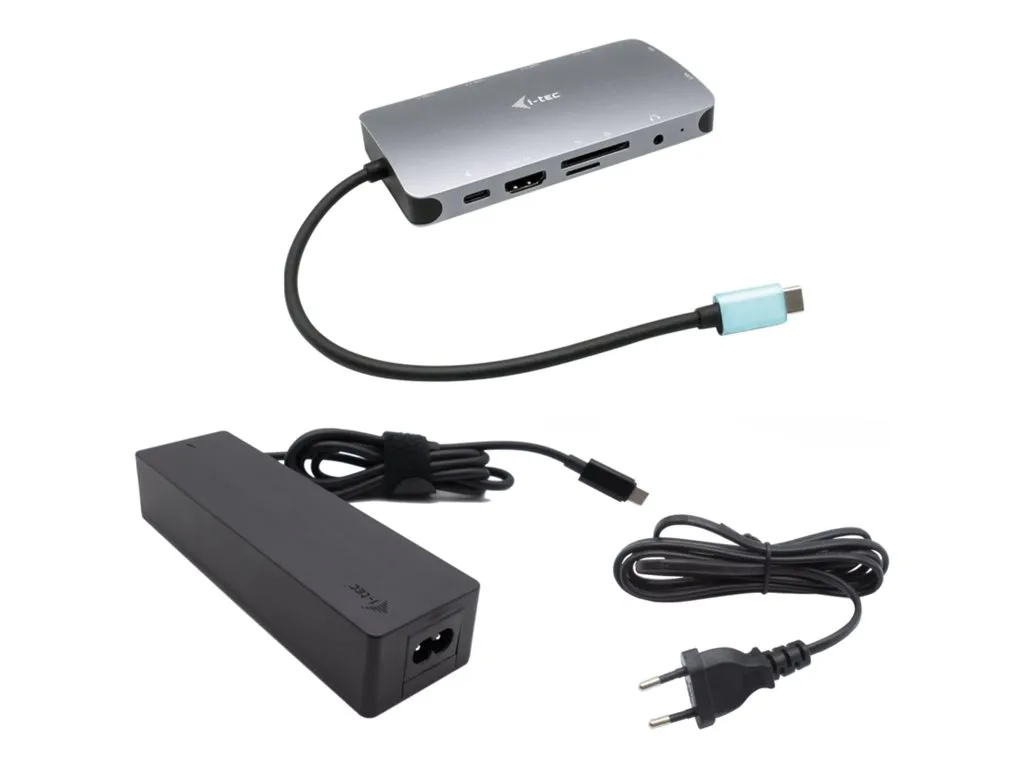 also-c31nanovga100 I-TEC USB-C Metal Dock 1xHDMI 1xVGA 1xSD+1xmicroSD Card reader 1xGLAN 1xAudio/Mic 3xUSB 3.1 1xUSB-C Data 1xUSB-C PD + Charger 100W
