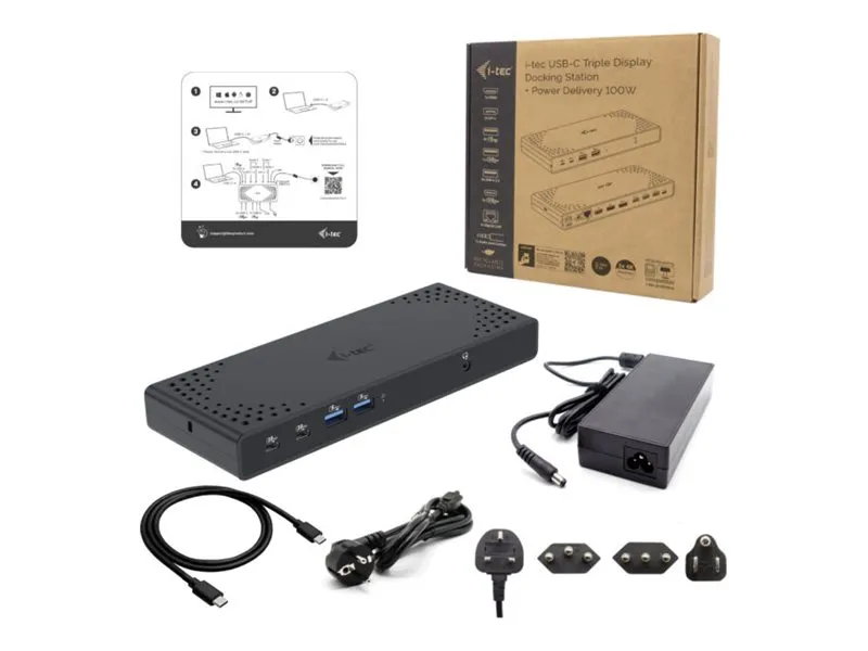 also-c31triple4kdockpd I-TEC USB-C Triple Display DS Gen2 2xDP 1xHDMI 1xGLAN 1xUSB 3.2 Gen2 2xUSB 3.2 Gen1 2xUSB-C Gen2 2xUSB 2.0 1xAudio/Mic PD100W