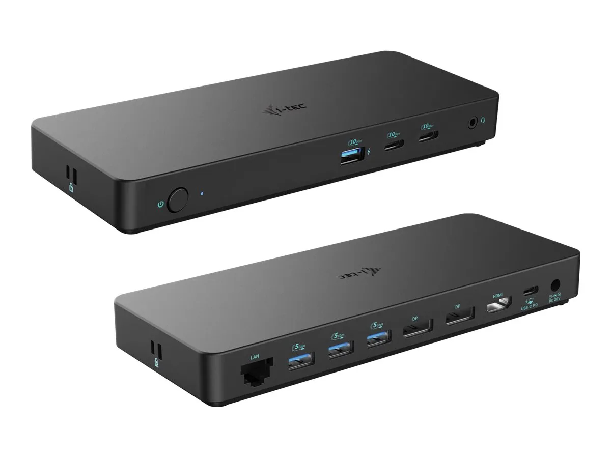 also-c31tripledockpdpro2 I-TEC USB-C Triple 4K Display Docking Station Gen2 2xDP 1xHDMI 1xGLAN 3xUSB 3.2 Gen1 1xUSB 3.2 Gen2 2xUSB-C Gen2 1xAudio/Mic PD100W