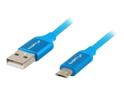 LANBERG CA-USBM-20CU-0010-BL cable Premium Quick Charge 3.0 USB Micro-B M ->A M 1M Blue