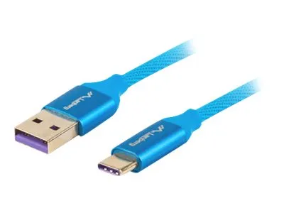 LANBERG CA-USBO-21CU-0010-BL Premium cable USB-C M A M 2.0 1M Blue Super Charge