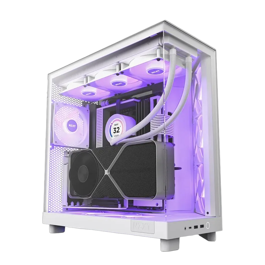 also-cc-h61fw-r1 NZXT PC case H6 Flow RGB midi tower white