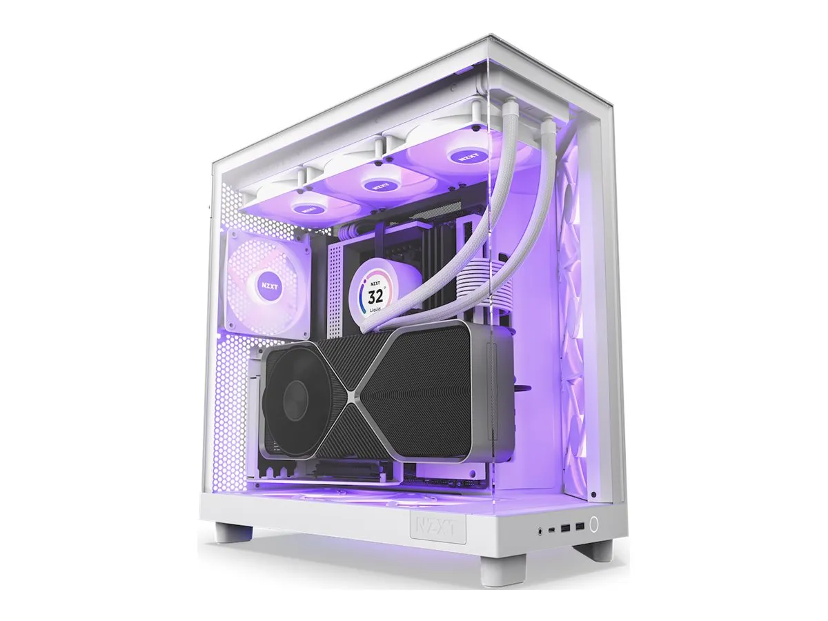 also-cc-h61fw-r1 NZXT PC case H6 Flow RGB midi tower white