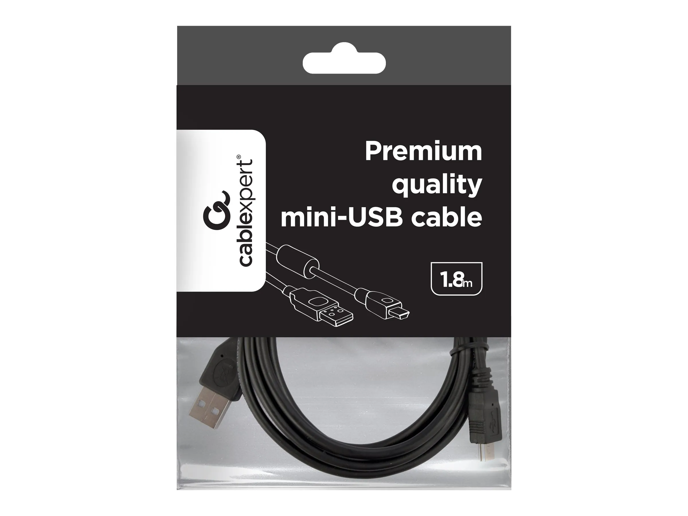also-ccf-usb2-am5p-6 GEMBIRD CCF-USB2-AM5P-6 USB 2.0 A- MINI 5PM 1.8m cable with ferrite core