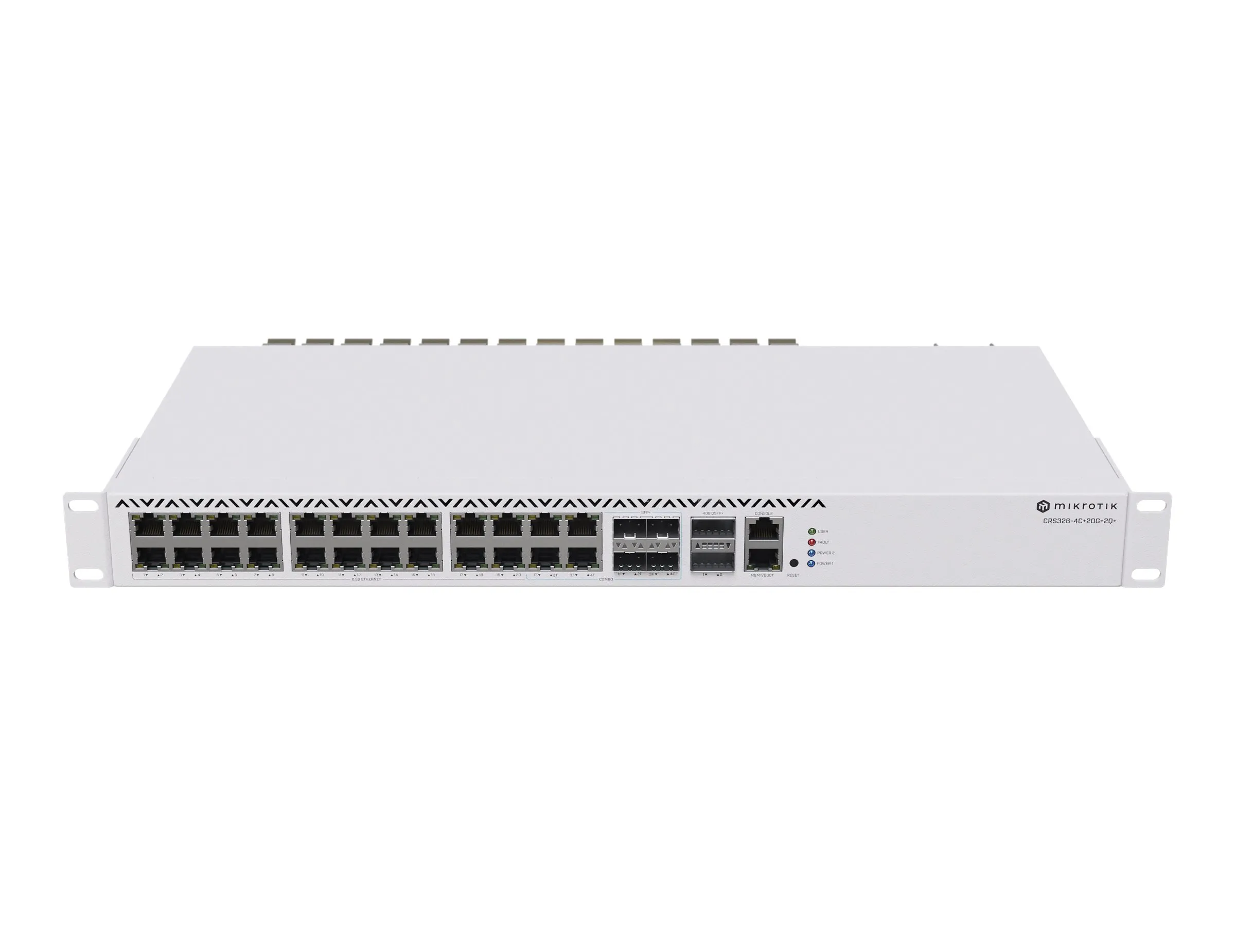also-crs326-4c20g2qrm MIKROTIK CRS326-4C+20G+2Q+RM Switch 20x RJ45 2.5G 4x 2.5G ETH/10G SFP+ Combo 2x 40G QSFP+