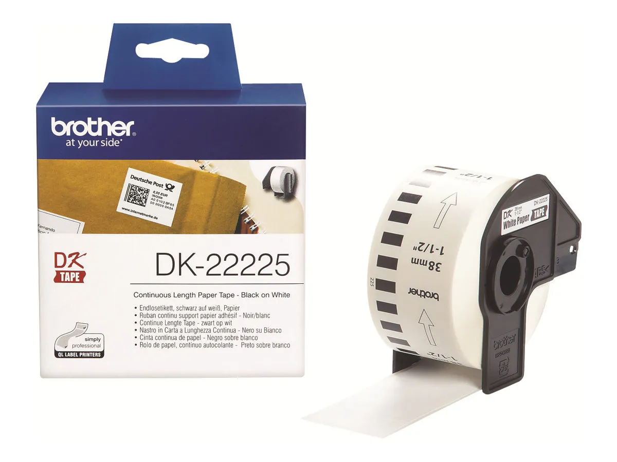 also-dk22225 BROTHER DK22225 endless label paper 38mm x 30.48 for QL-550 500 500A 560VP 560 570 580N 650TD 1050 1050N 1060N