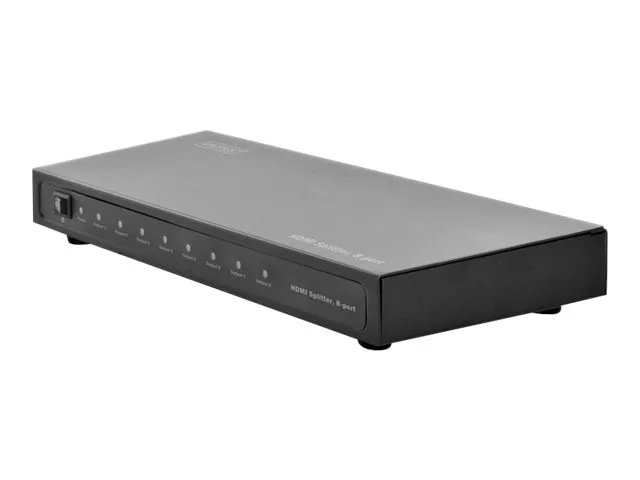 also-ds-43302 DIGITUS HDMI splitter 8-port 1080p 3D HDMI High Speed 2.25 Ghz/225 MHz metal housing black