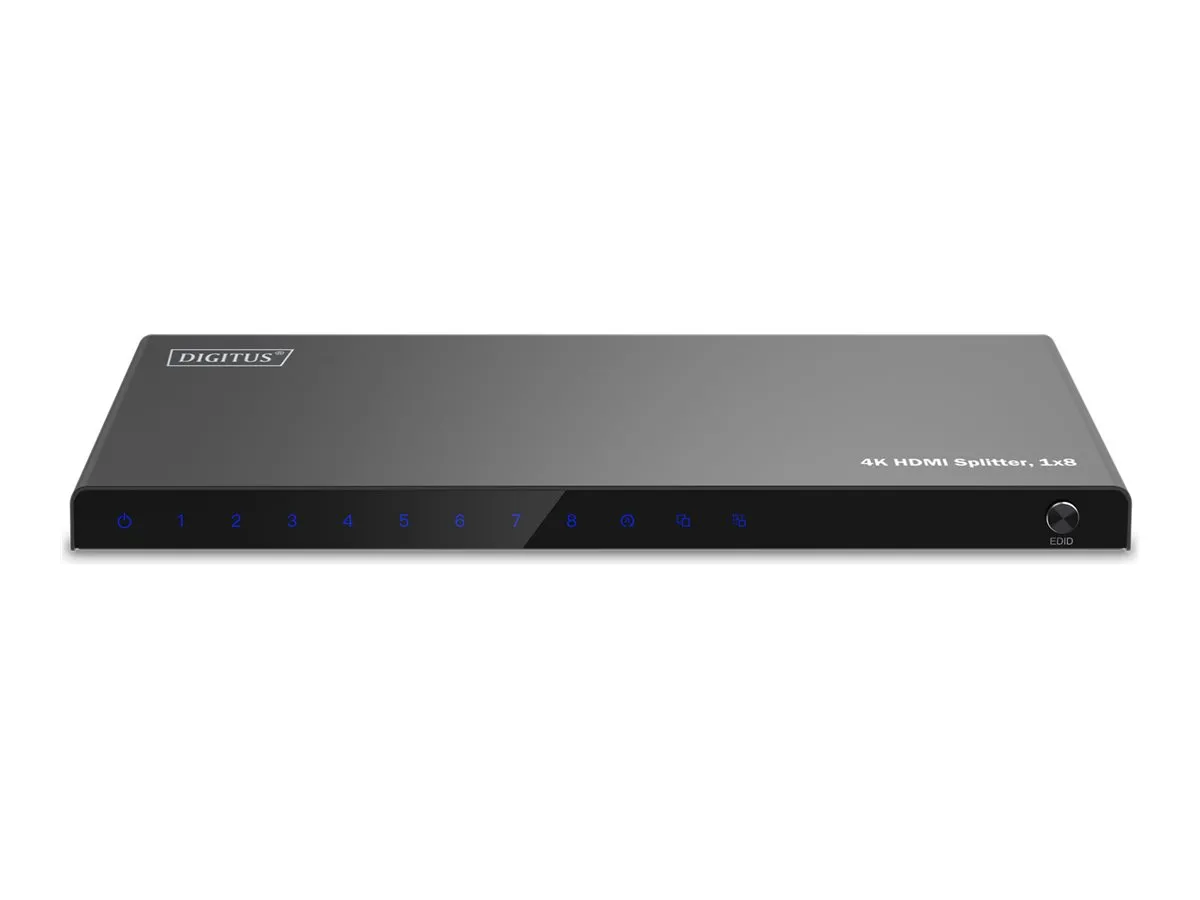 also-ds-55338 DIGITUS 1×8 HDMI Splitter 4K/60Hz HDCP 2.3 EDID Control