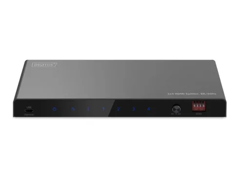 DIGITUS 1×4 HDMI Splitter 8K/60Hz Toslink Stereo EDID Control