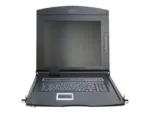 DIGITUS modularized 43.2cm 17inch TFT console with 8 port KVM US keyboard RAL 9005 black color