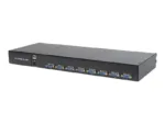 DIGITUS modularized 43.2cm 17inch TFT console with 8 port KVM US keyboard RAL 9005 black color