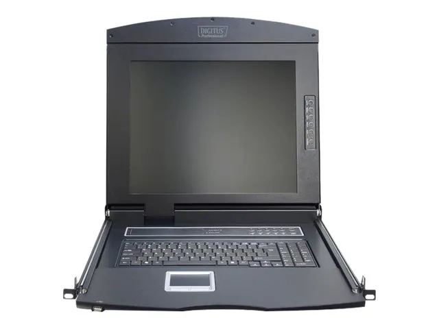 also-ds-72210-2us DIGITUS modularized 43.2cm 17inch TFT console with 8 port KVM US keyboard RAL 9005 black color