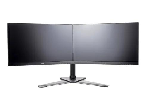 IIYAMA DS1002D-B1 Dual-Monitor table bracket with foot for Displays 10-30Zoll VESA 75×75 mm oder 100×100 mm weight 10kg (P)